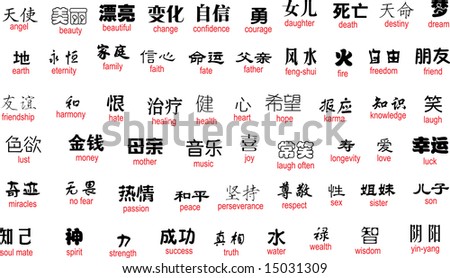 vector chinese writing with english 