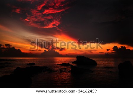 pictures of sun rising. stock photo : Sun rising over