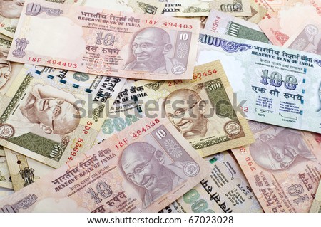 stock photo : Indian Rupee bank notes background