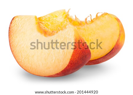 slice apricots isolated on white background. Clipping Path