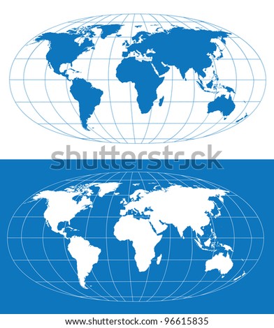 Vector World  on Vector World Map With Grid  Separate Layers   96615835   Shutterstock