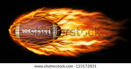 Digital illustration of a flaming football.