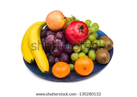 Fruits on plate close-up
