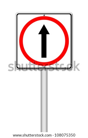 Go Ahead The Way ,Forward Sign On White Stock Photo 108075350 ...