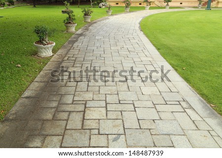 stone walkway in the garden