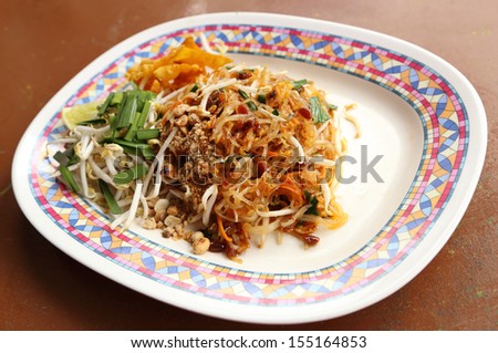Pad Thai (fried thin noodles with soy sauce), Thai style food