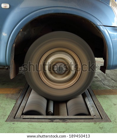 brake testing system of a car (front wheel)