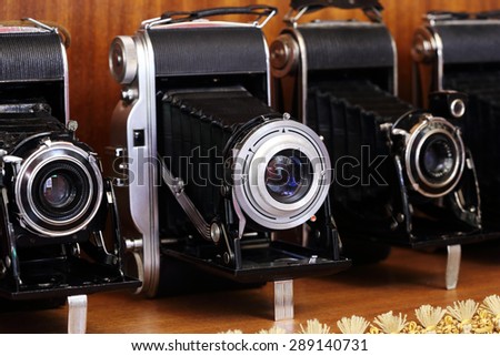 antique old photo camera or retro camera