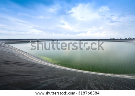 Lam Takong reservoir (water reservoir with plastic liner), Nakhon Ratchasima, Thailand