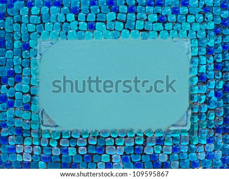 retro blue glass frame