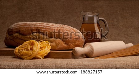 bread, pasta and flour