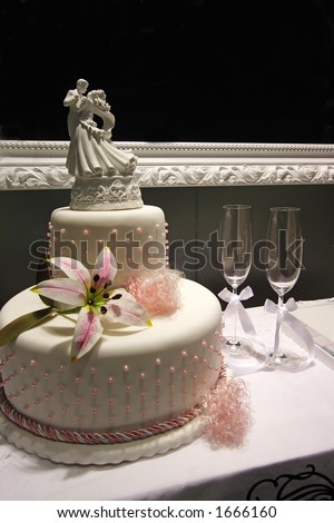 Wedding cake display.