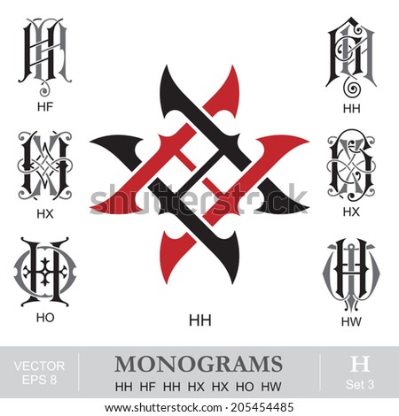 Vintage Monograms HH HF HH HX HX HO HW Vintage Monograms HH HF HH HX HX HO HW