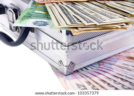 a couple of case and the money background