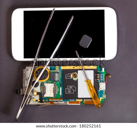 repair and maintenance of mobile devices, electronics background