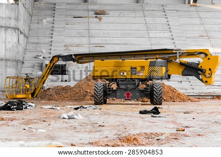 construction equipment and machinery on the construction site