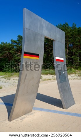 Border Germany Poland near Ahlbeck