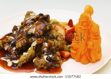 Meat in the acidly sweet sauce