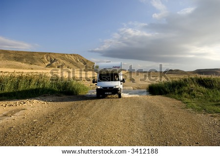 Camping car in movement