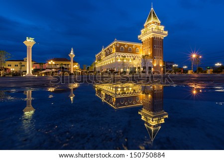 the Main Guard building by night in the Venezie Huahin Thailand