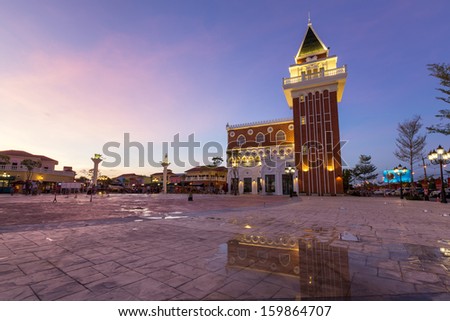 the Main Guard building by night in the Venezie Huahin Thailand