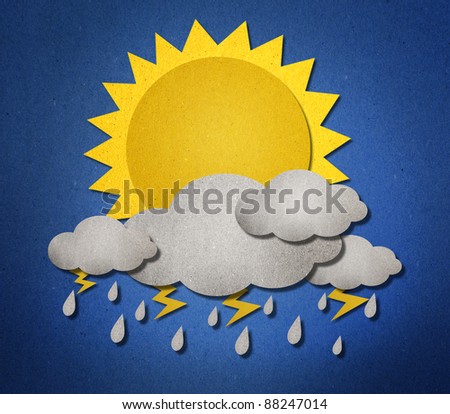 Sun Weather  from paper background recycled