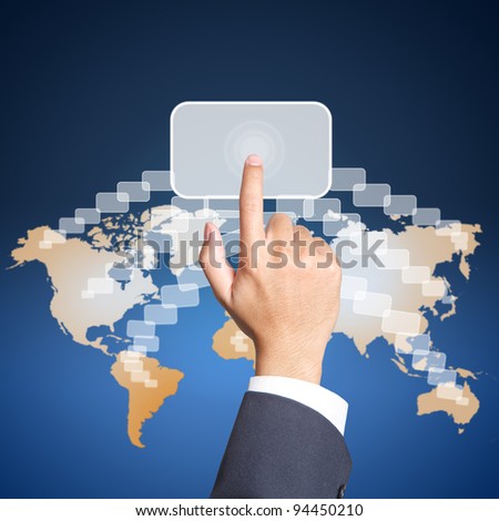 Business hand touch busibess icon