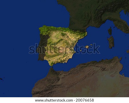 Computer Render Of Spain Highlighted