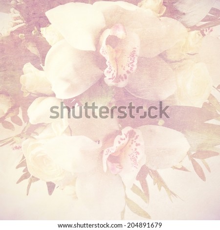 Gentle orchid in soft color and blur style for background in vintage style