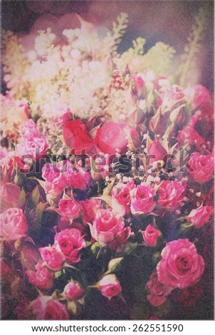 Handmade cards in vintage style with dark roses for your design