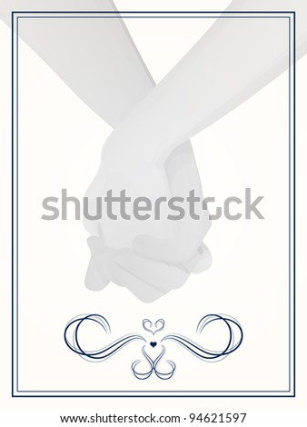 couple holding hands layout for wedding invitation save the date