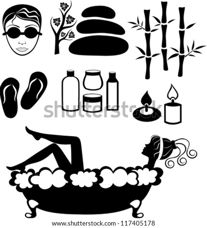 vector set of spa and recreation icons