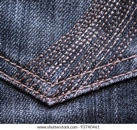 Closeup of the shabby blue  jeans texture