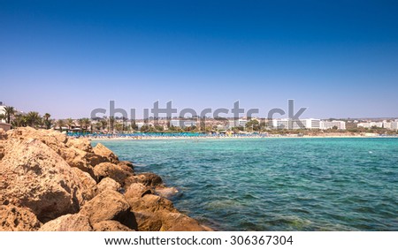 Stunning beach lagoon near Ayia Napa on Cyprus island
