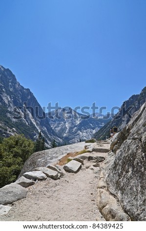 Hikers overlooking Mist Falls Trail, Kings Canyon National Park