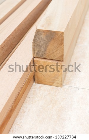 Cut timber or sawed timber prepare for the construction