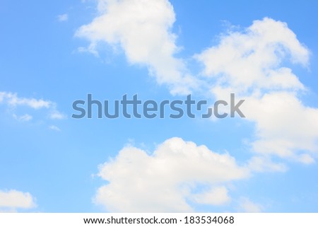 Clear summer light blue sky with slightly cloudy