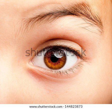 image of a little girl eye open