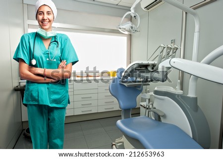 portrait of dentist doctor smiling