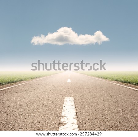 asphalt road to the horizon