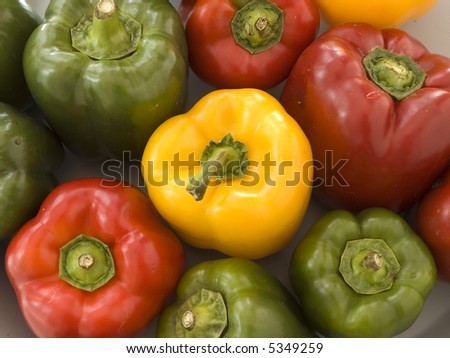 red yellow green peppers