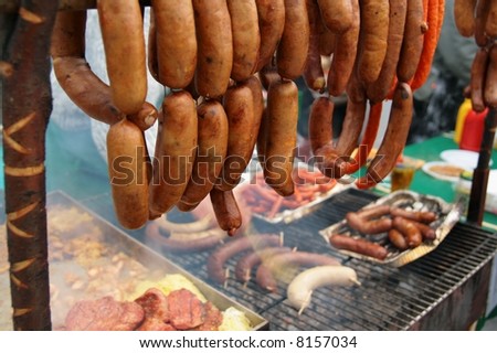 Smoked of meat sausage and others goodies