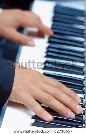 Artist hands of a piano player
