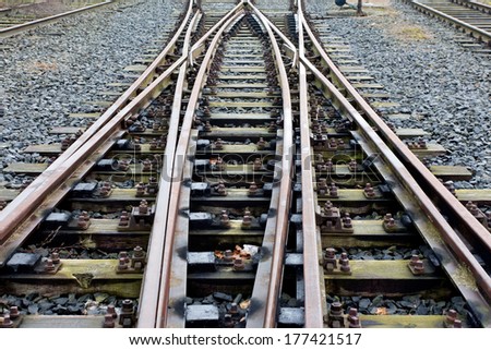 Railroad crossing on gravel