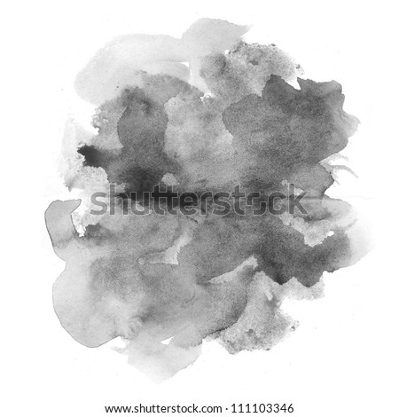 Abstract Black Watercolor On White Background Stock Photo 111103346