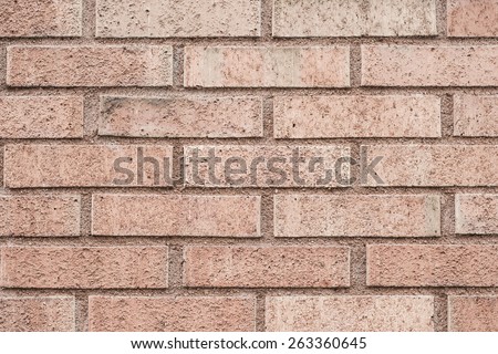 Backdrop of an empty brick wall. This horizontal empty surface is perfect as copy space or textured background.