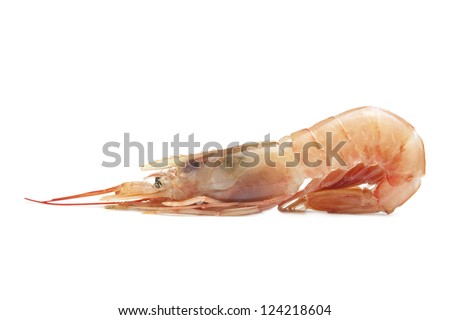 Raw shrimp isolated on white background