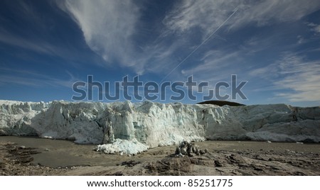 Arctic ice cap (Russell Glacier) at Sondrestrom (Kangerlussuaq), Greenland.