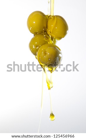 green olives of the oil gushing green olives of the oil gushing