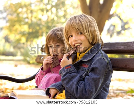 children with chocolate